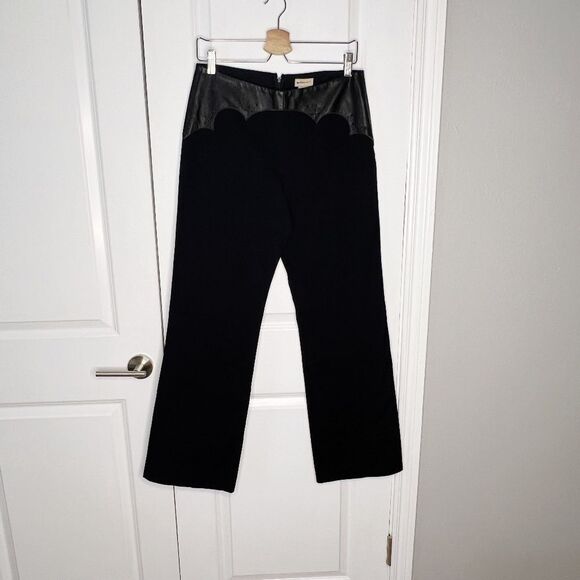 Anthropologie Elevenses pants black mid rise Western cotton size 6 black - Picture 2 of 5